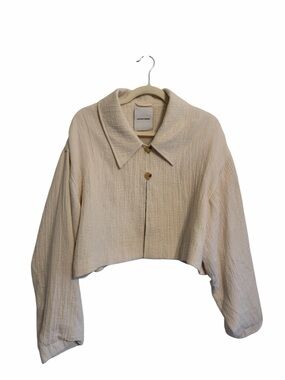 LE17SEPTEMBRE Cropped Cream Textured Jacket Size 38